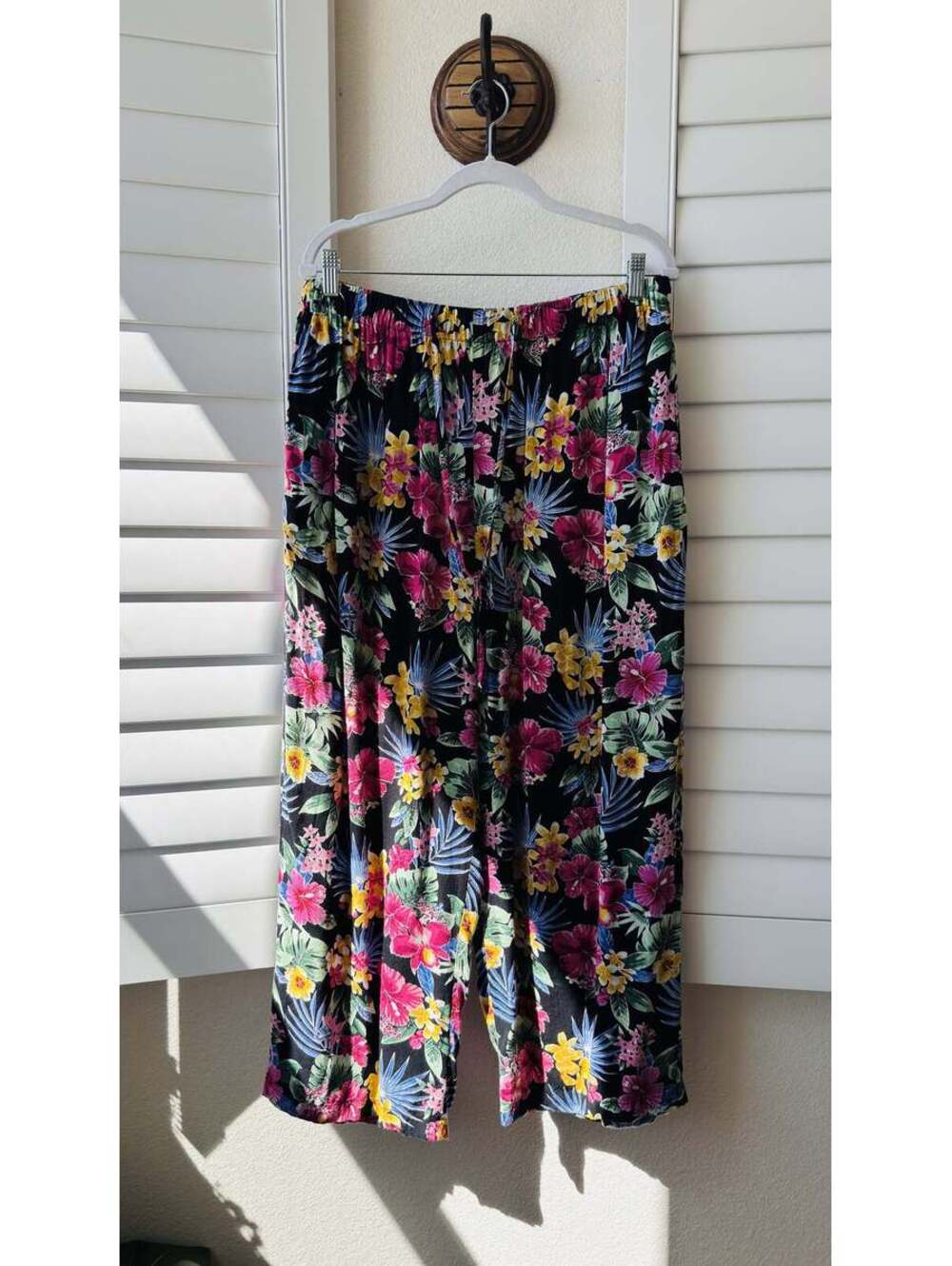BocaBay Tropical Floral Print Wide Leg Pants Size XL